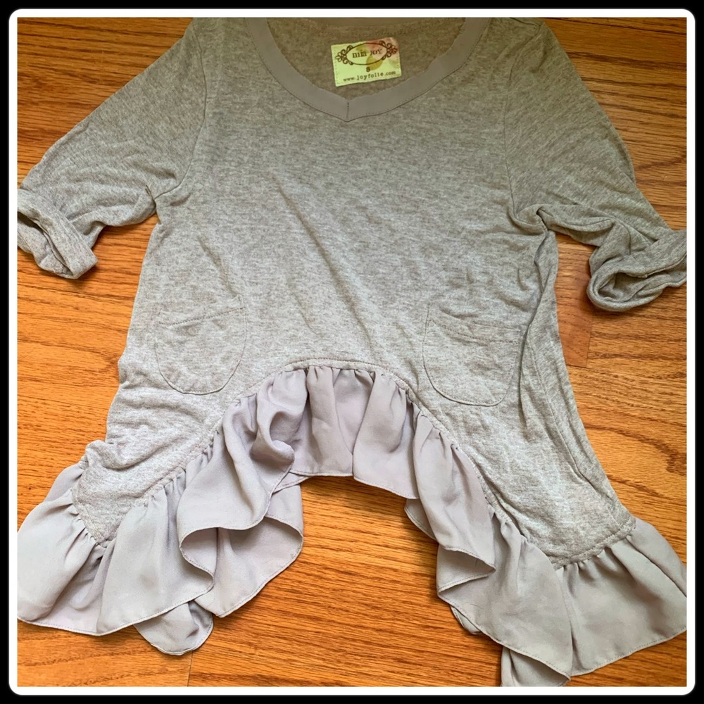Joyfolie Mia Joy High low ruffle hem top